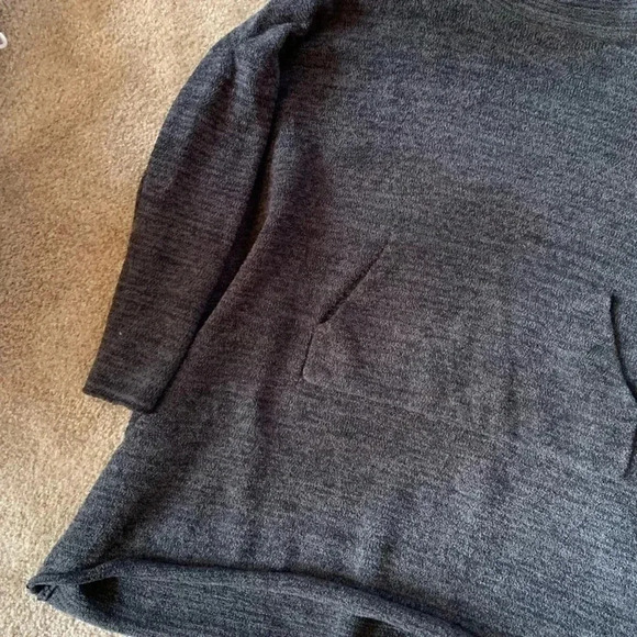 Barefoot Dreams Cozychic Lounge Pullover Knit OS Oversized Dark Grey 800 Loose - Picture 5 of 6